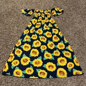 Bailey’s Blossoms Navy Blue & Sunflower Maxi Dress
